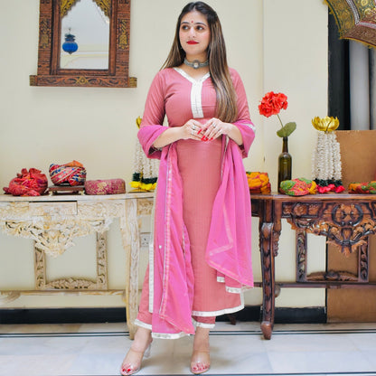 Blush Lurex Suit Set