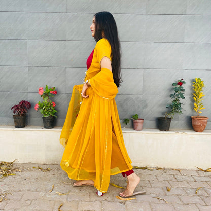 Mustard Wine Jacket Suit Set