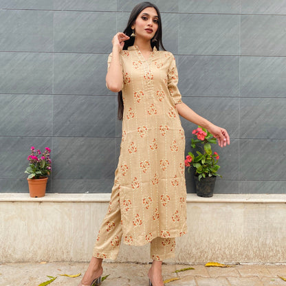 Ruby Foil Kurta Set