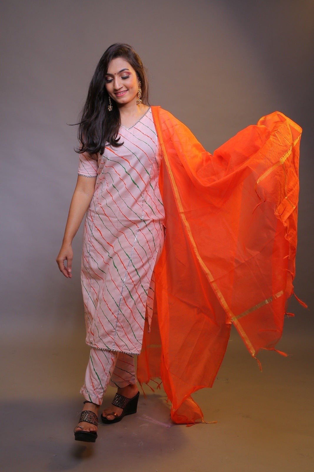 Peach Leharia Suit Set