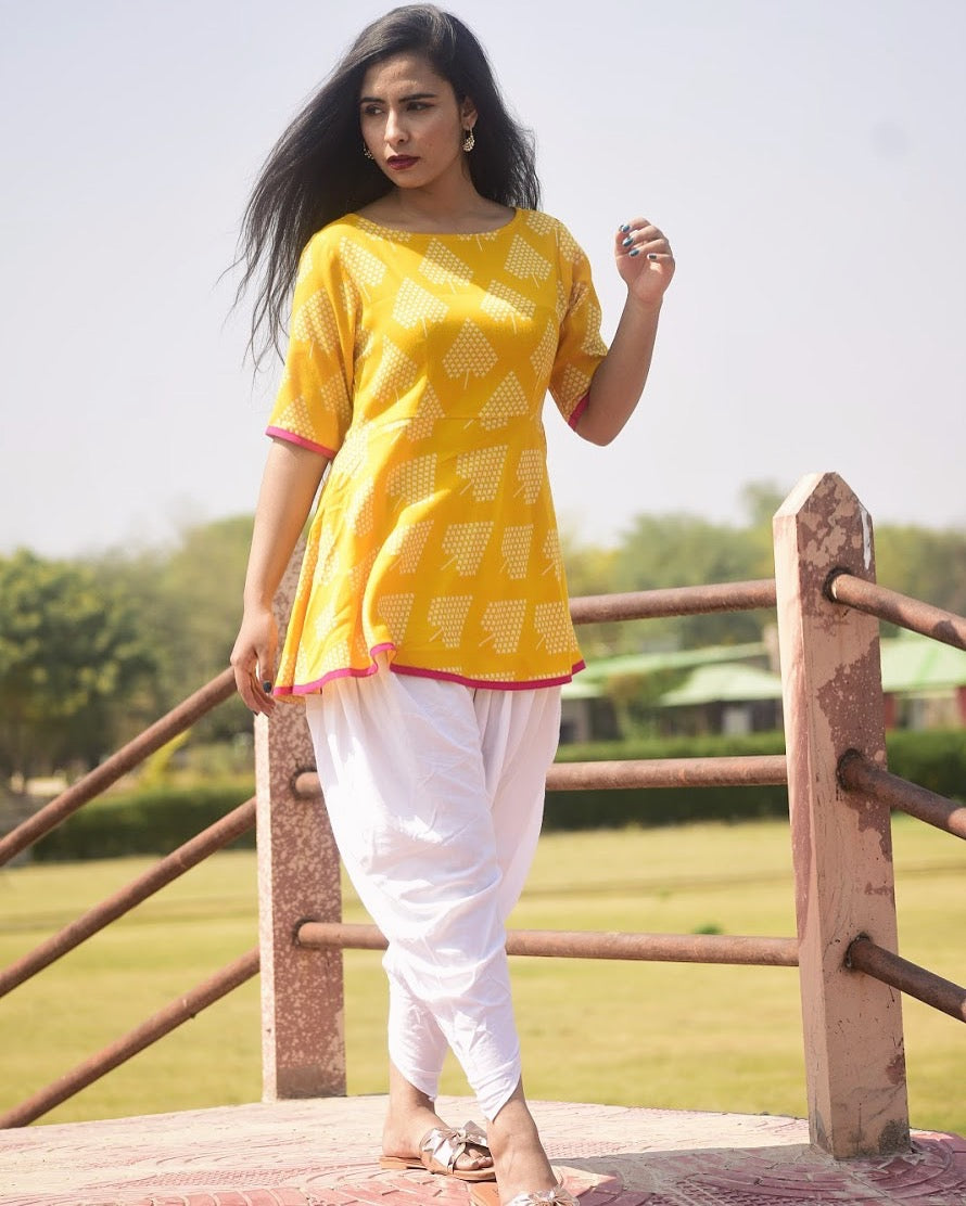 Tales of Yellow Dhoti Dress