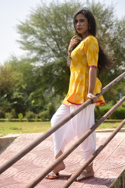 Tales of Yellow Dhoti Dress