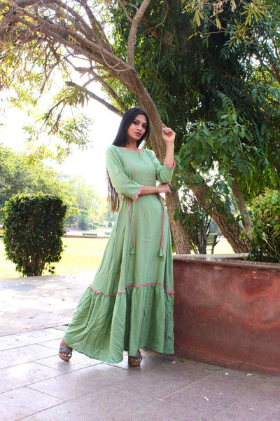 Hues Of Green Tier Dress