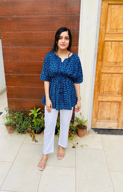 Indigo Dabu Kaftan Kurti