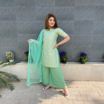 Rose Green Bell Suit Set