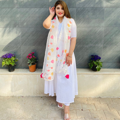 White Handpainted Suit Set