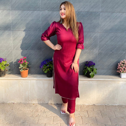 Wine Haze Kurta Set