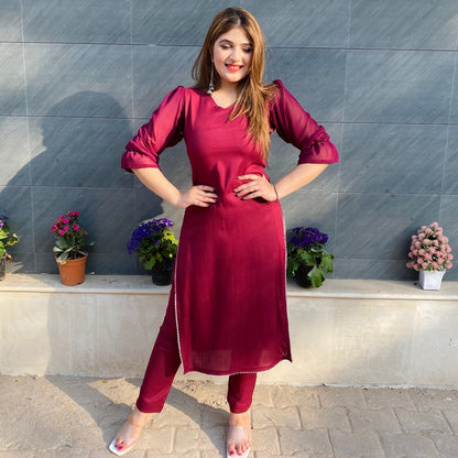 Wine Haze Kurta Set