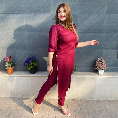 Wine Haze Kurta Set