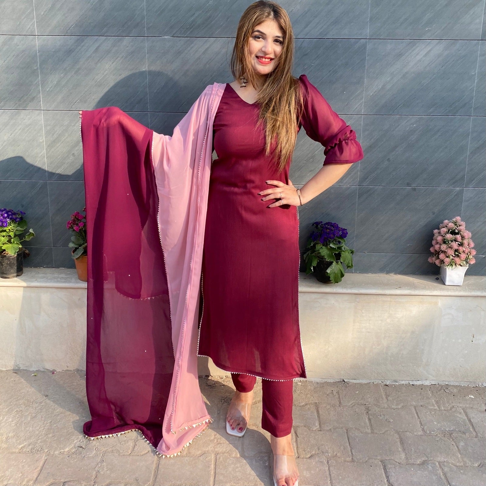 Wine Haze Suit Set