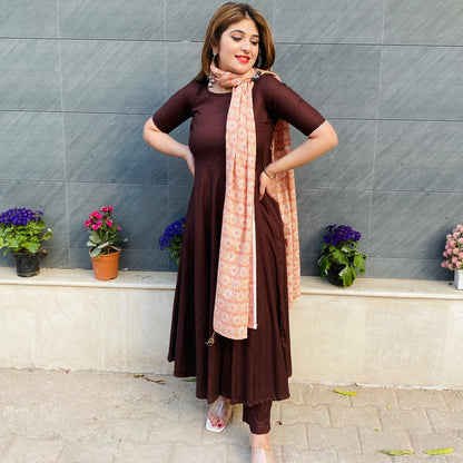 Brown Floral Suit Set