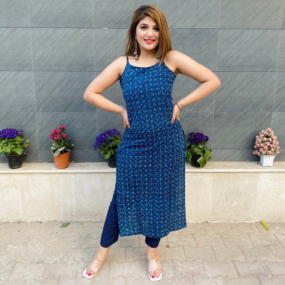 Indigo Dabu Kurta Set
