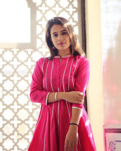Pink Gota Tunic Kurta set