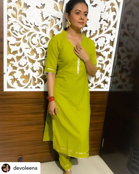 Allure Green Gota Kurta Set