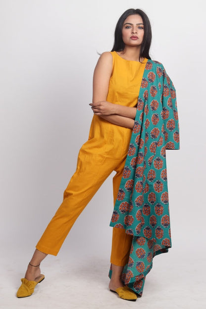 Mustard Jumpsuit Jacket Set