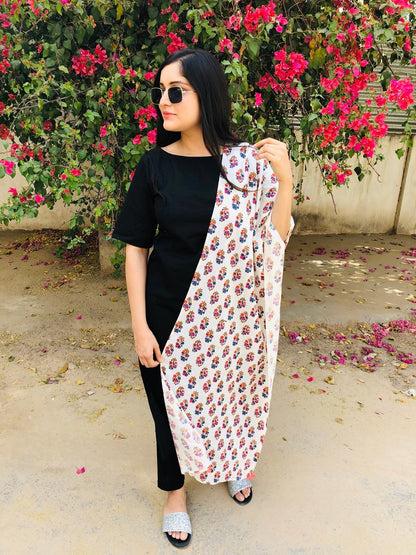 Black Floral Suit Set