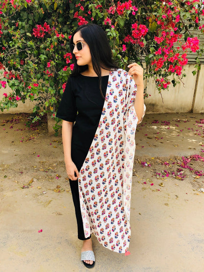 Black Floral Suit Set