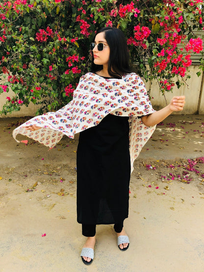 Black Floral Suit Set