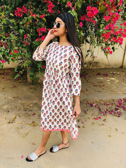 Ivory Floral Summer Dress
