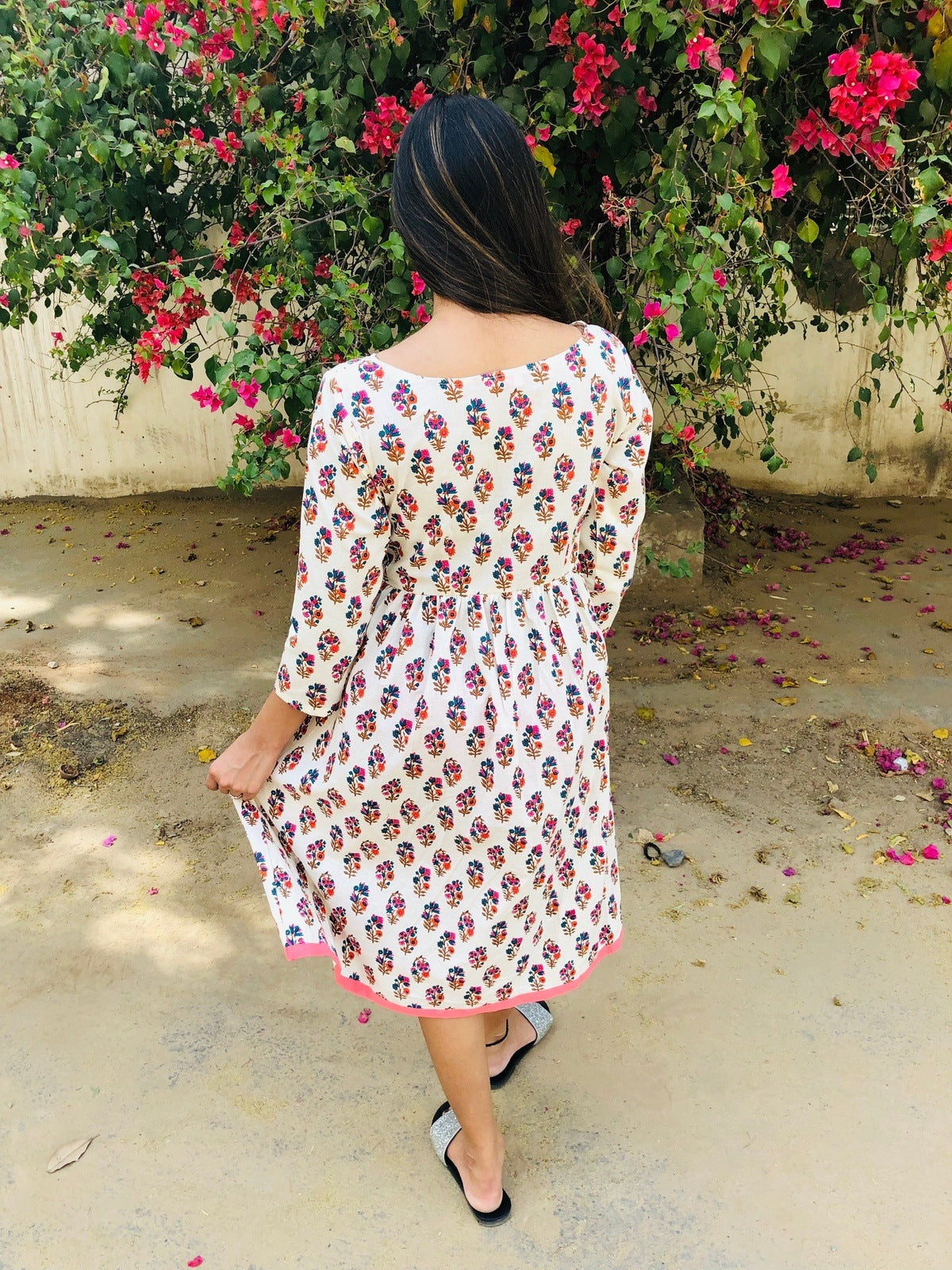 Ivory Floral Summer Dress