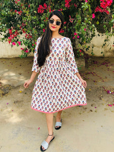 Ivory Floral Summer Dress