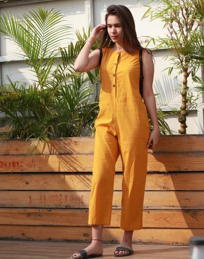 Mustard Basic Jumpsuit