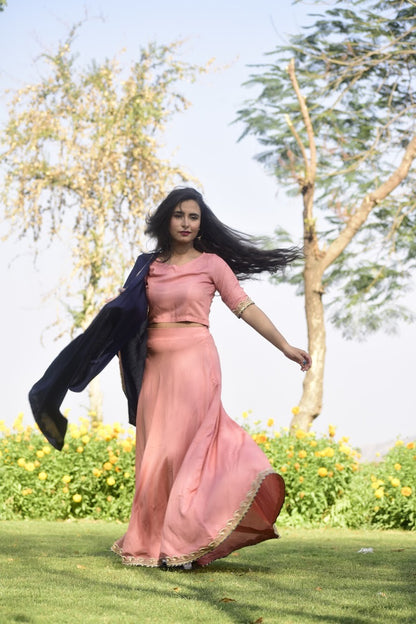 Peach Ethnic Lehanga Set
