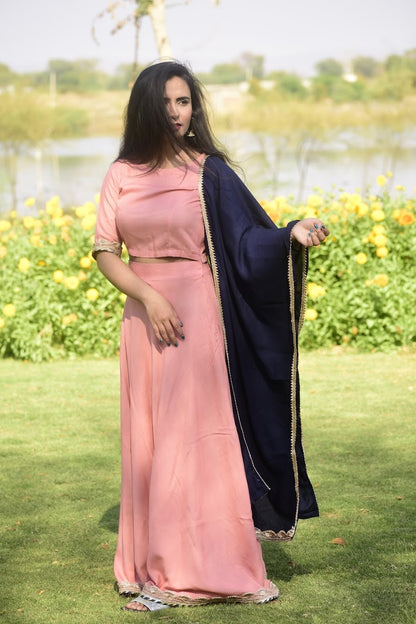 Peach Ethnic Lehanga Set