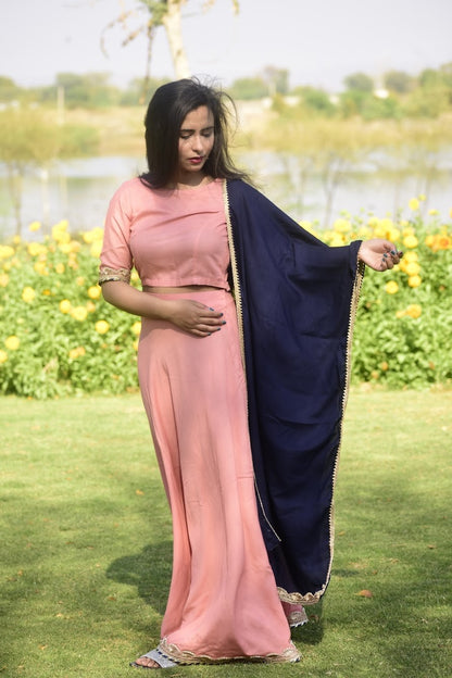 Peach Ethnic Lehanga Set