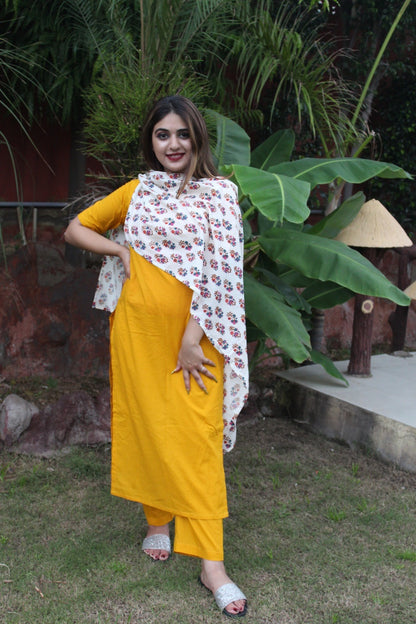 Yellow Floral Suit Set