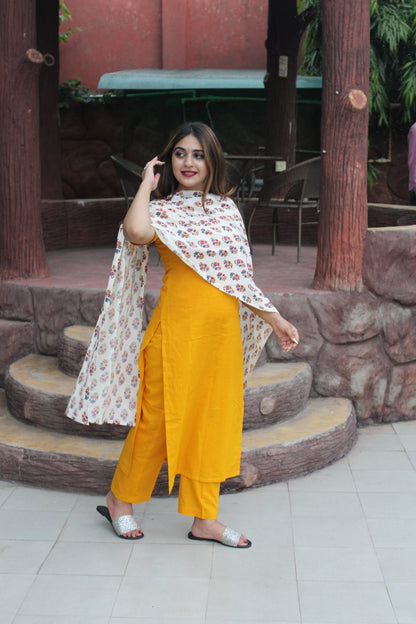 Yellow Floral Suit Set