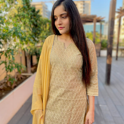 Ivory Sequins Embroidered Suit Set