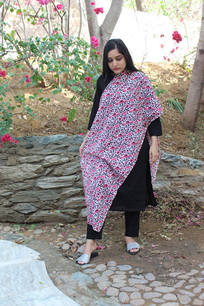 Black Pink Floral Suit set