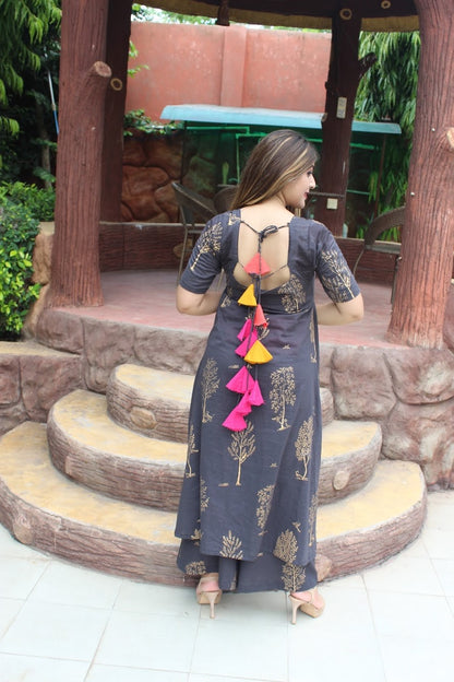 Gold Foil Kurta Set