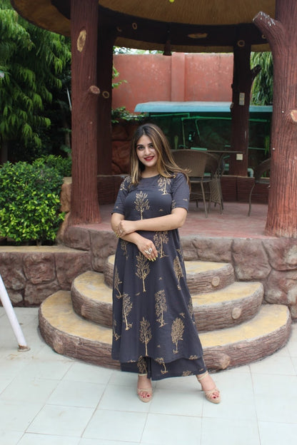 Gold Foil Kurta Set
