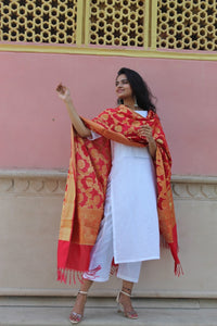 White Banarasi Suit Set