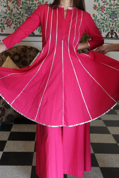 Pink Gota Tunic Kurta set