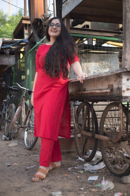 Red Kurta Set