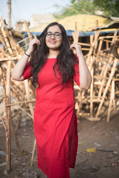 Red Kurta Set